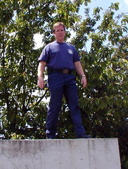 Craig on vent prop (is he going to jump?)